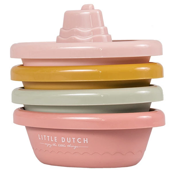 Little Dutch Badspeelgoed Stapelbare Badbootjes Pink 1 Little Dutch Badspeelgoed Stapelbare Badbootjes Pink